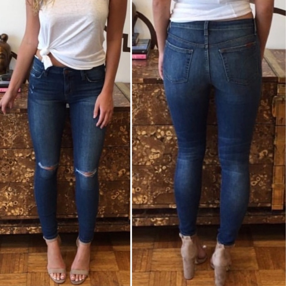 Joe's Jeans 30 Flawless Icon Mid Rise Skinny Ankle Terri Cotton/Tencel Jeans